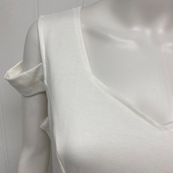 Ins Nova Women's Cold Shoulder Sleeve White V-Neck A-Line Dress Size XL - Picture 6 of 8